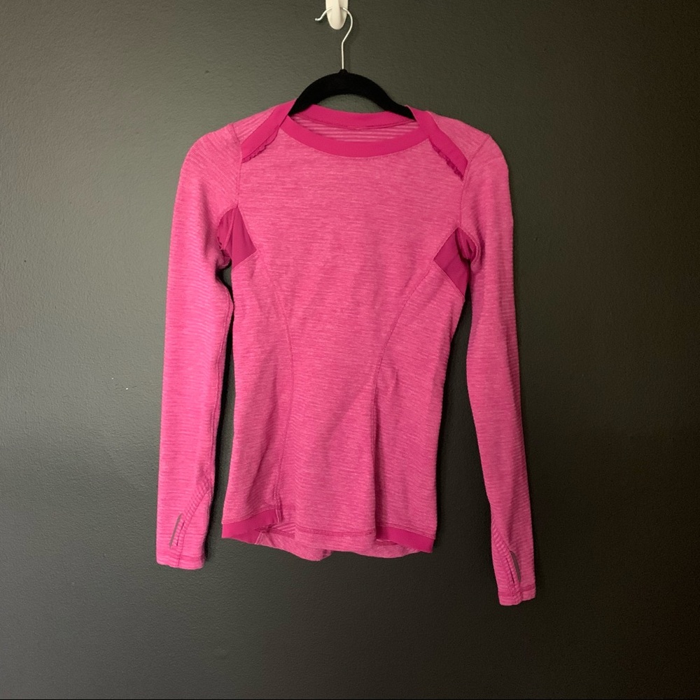 Lululemon pink cold weather long sleeve running 2